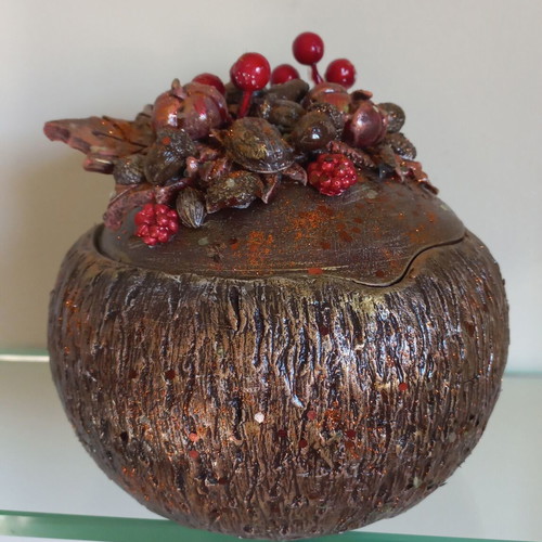 Christmas decoration ceramic acorn 15 cm new