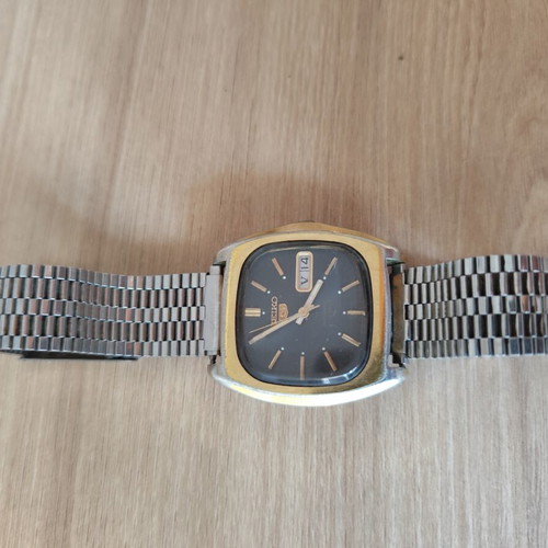 Seiko Baby Monaco 7019-5000 watch used, black and gold tone