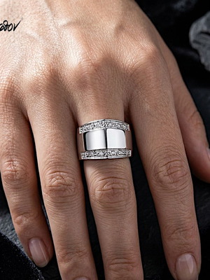 Erté 925 Silver Ring with White Zirconia, New