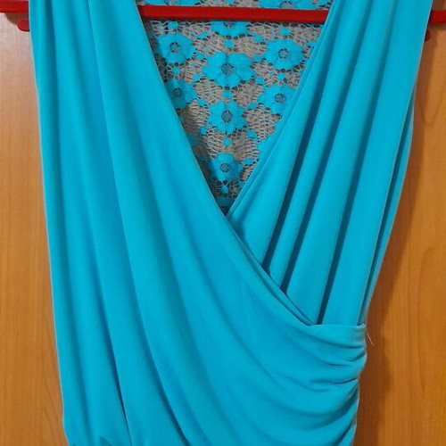 Garanties one-piece jumpsuit new, turquoise with lace back