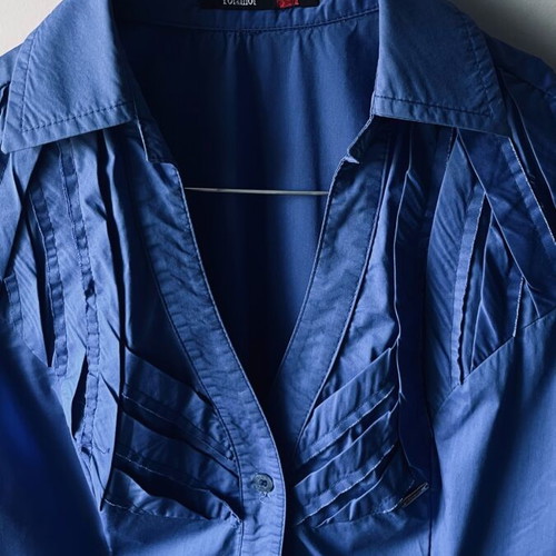 Toi&Moi short-sleeve cotton shirt blue size M like new