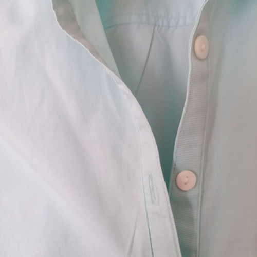 Sarah Lawrence shirt new, cotton stretch fabric, blue turquoise