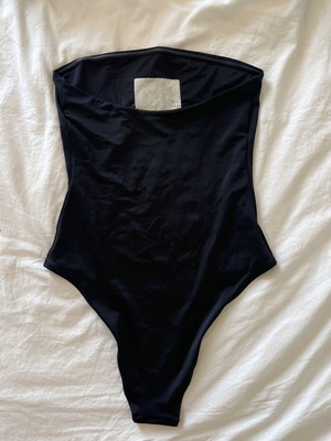 Monki black tube top one-piece swimsuit, size M