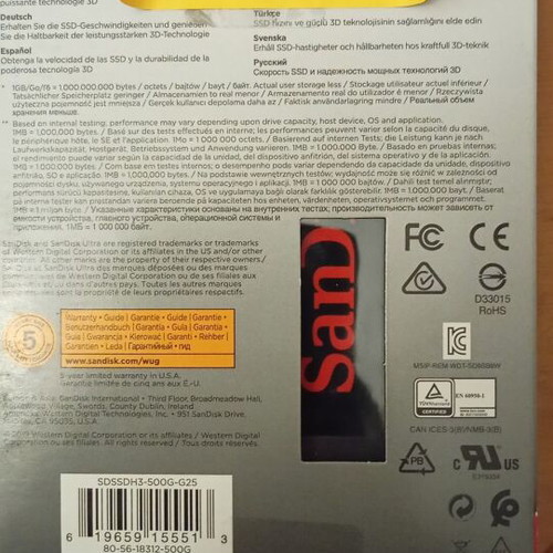 SanDisk Ultra 3D SSD 500GB new