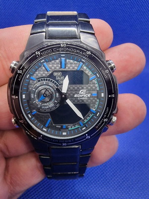 Casio Edifice Chronograph EFA-131BK used black steel wristwatch
