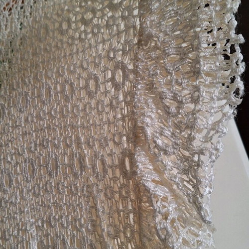 Dress ecru with lace used and inner slip