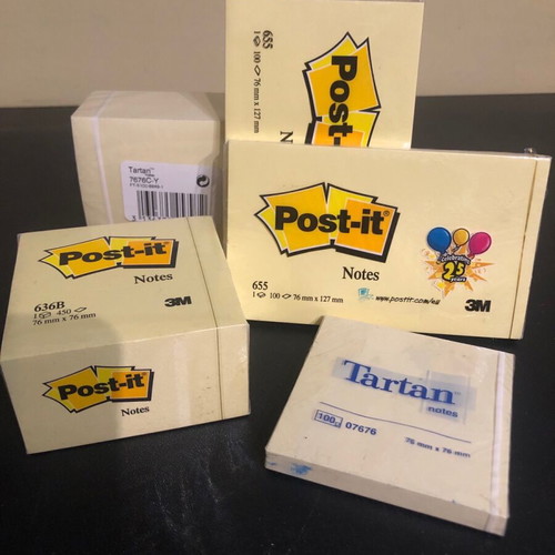 Post-it and Tartan notes new, assorted sizes
