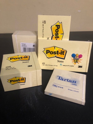 Post-it and Tartan notes new, assorted sizes
