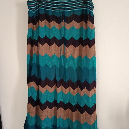 Lurex midi skirt used, turquoise and gold