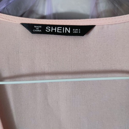 Shein long pink tunic with embroidered flowers like new