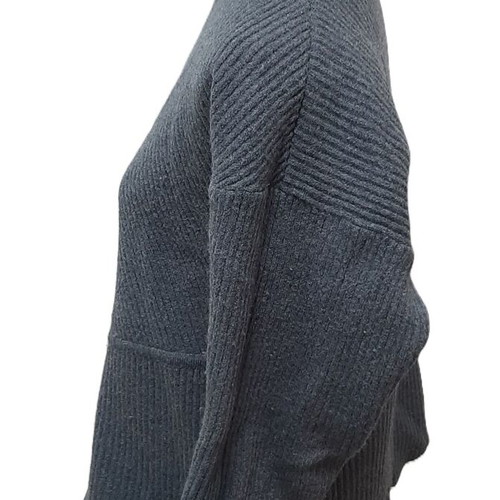 Vintage women's wool turtleneck sweater size L used, gray