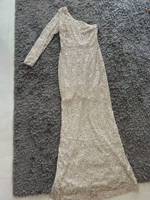 Formal dress handmade by Eirini Makkou like new, silver