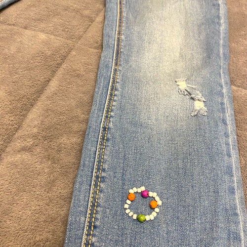 Arena denim jeans with hand-sewn beads like new, size 38