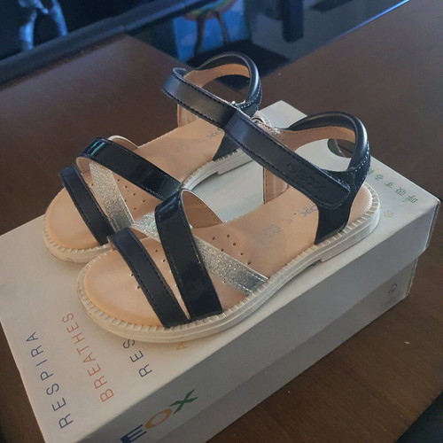 Geox kids sandals like new, size 25, blue and silver