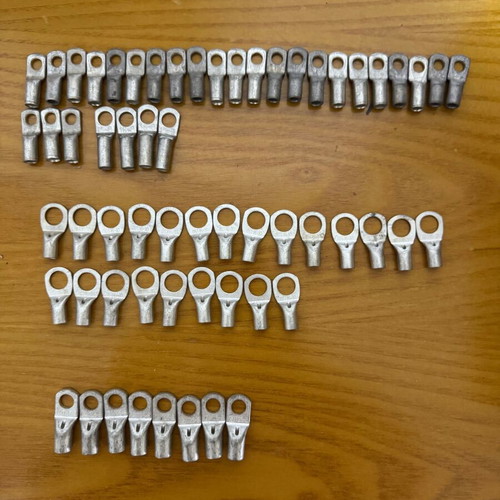 Electrical cable lugs and straight couplings new, assorted sizes