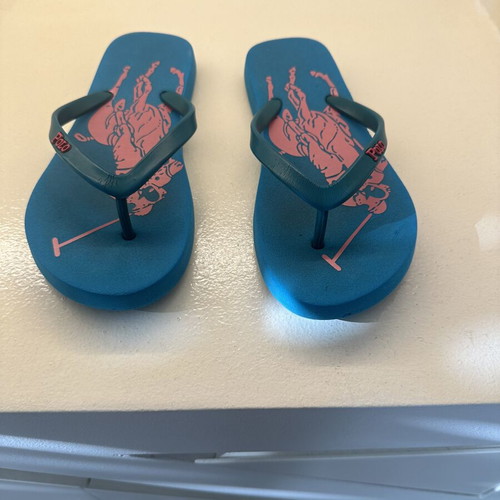 Polo Ralph Lauren flip flops size 36 used, blue and pink