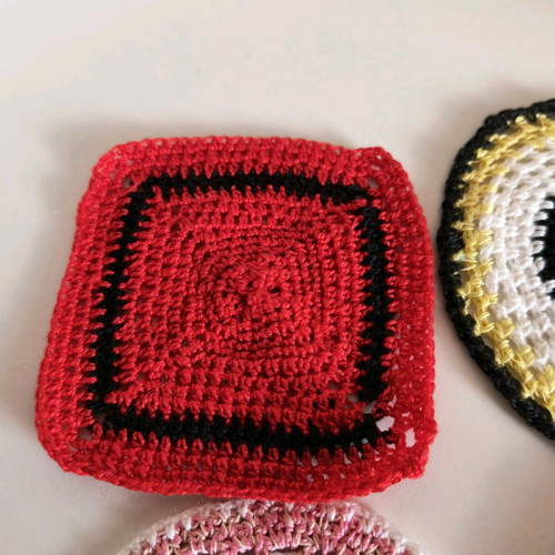 Handmade coasters new, set of 4 pieces