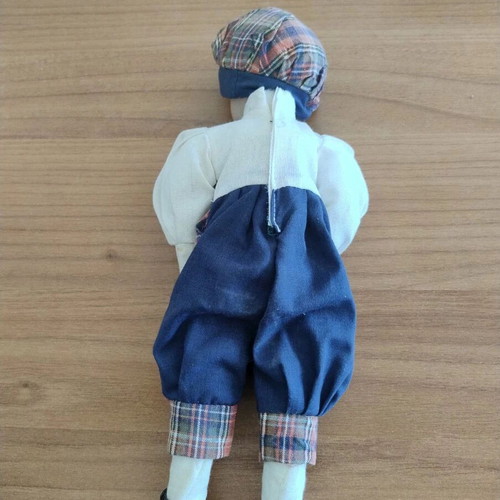 Porcelain doll boy vintage used, height 32 cm