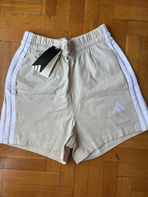 Adidas women's shorts beige with 3-Stripes XS new with tags