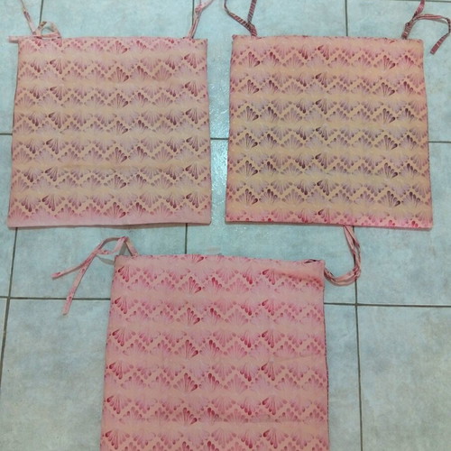 Set of 3 double-sided chair cushions