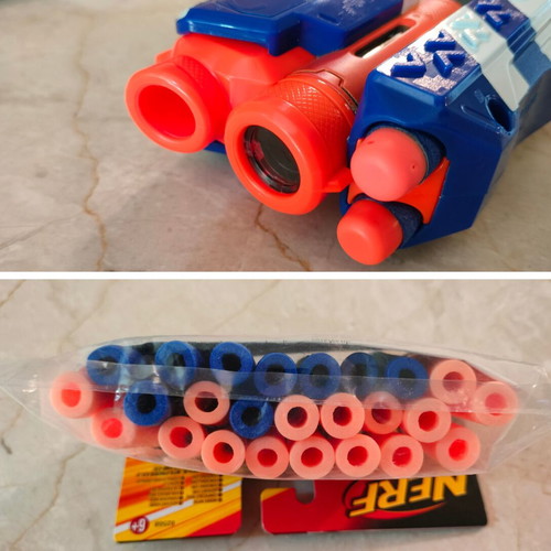 Nerf 2 pistols with 30 foam darts and Nerf Tornado Scream Super Soaker