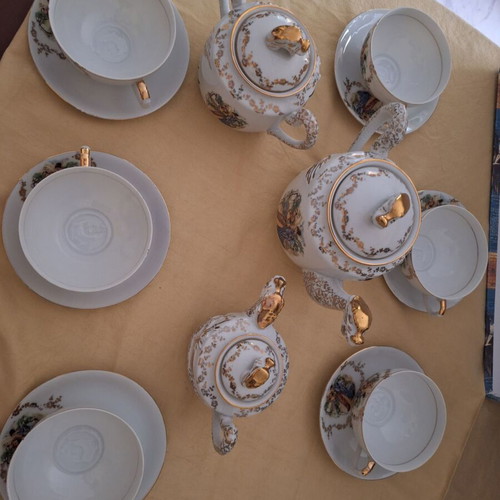 Cherry China Japanese tea set with Geisha lithophane