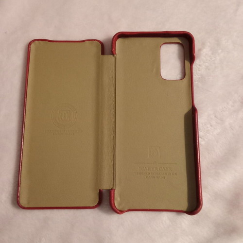 Samsung S20+ luxurious leather case red like new