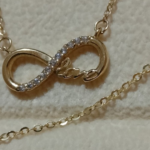 Gold Necklace 9K (375) with Cross and Infinity, like new