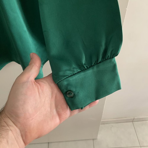 Emerald satin shirt oversized, like new