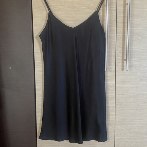Satin silk robe and nightgown Italian, new, black, size XXXL