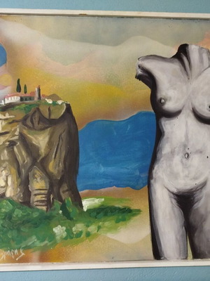 Kormoi Meteora Painting by Ch. Koiliaris like new, mixed technique 1994-95