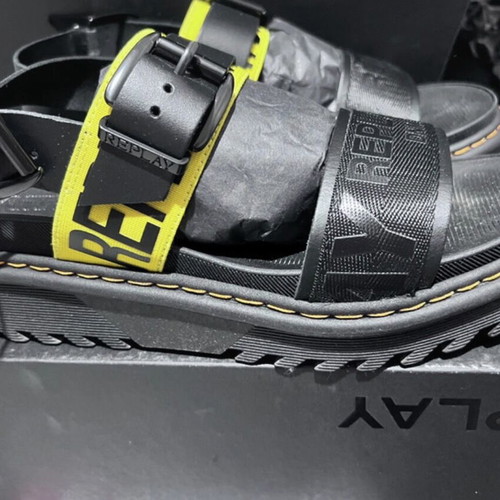 Replay Adel Tape flatform sandals new, black with yellow details, size 41