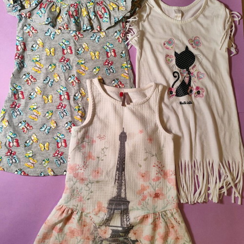 Summer dresses pack of 3 like new, sizes 98-104