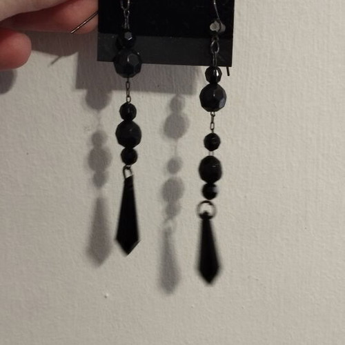 Bijou Brigitte black gothic dangling earrings new