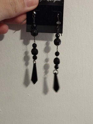 Bijou Brigitte black gothic dangling earrings new