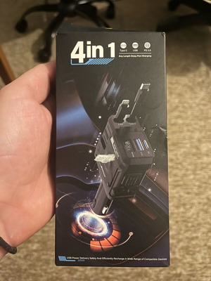 Car charger with built-in cables brand new unused
