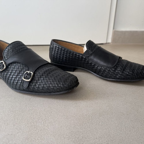 Perlamoda men's shoes used, black, size 42, monk style