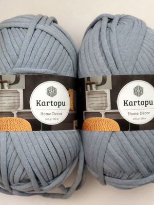 Νήμα πλεξίματος Kartopu Home Decor καινούργιο, πακέτο 2, γκριζομπλέ