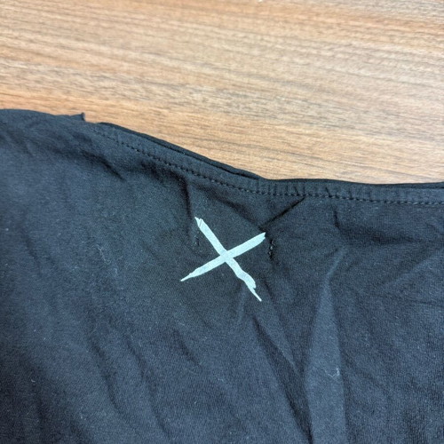 Paco & Co black t-shirt with check detail and zipper, like new, size S