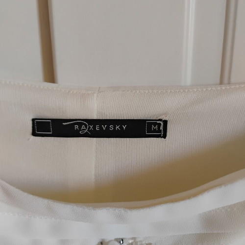 Raxevsky white silk dress medium with beads