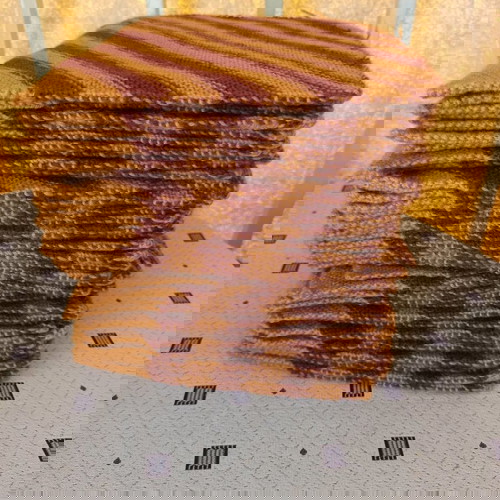 Χειροποίητα πλεκτά 43 τεμαχίων 20x20 καφέ με πορτοκαλί