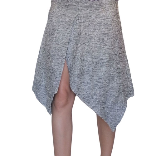 Vintage asymmetrical linen skirt Artisti Italiani used, grey