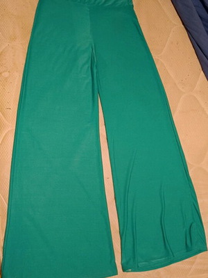 Turquoise bell-bottom pants like new, summer style