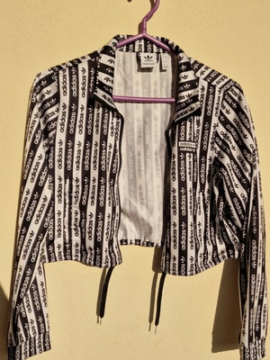 Adidas jacket like new, black and white, size S
