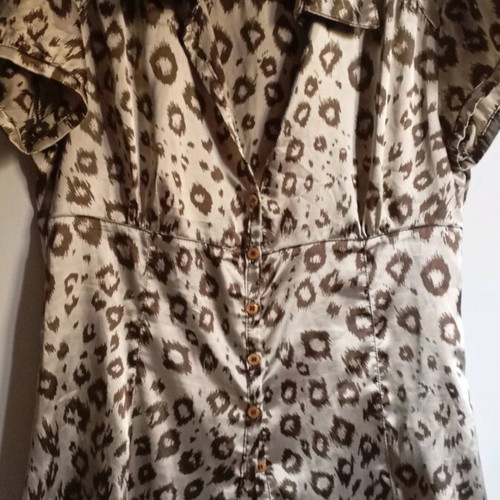 Stradivarius satin shirt with animal print, like new, size L