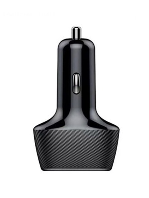 High-Speed Car Charger 48W Black with 2 USB Ports and Type C