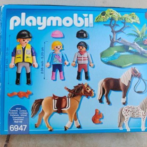 Playmobil 6947 children with pony and trainer set like new