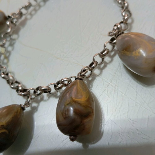 Silver bracelet with agate like new