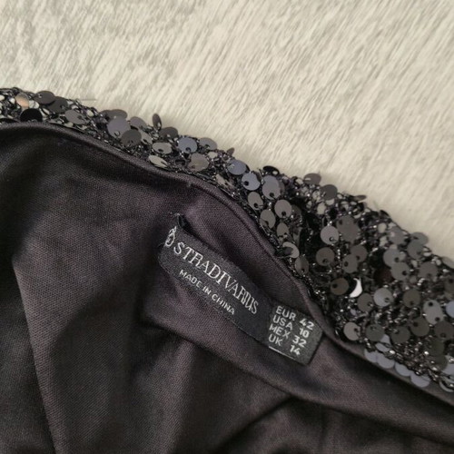 Stradivarius pants black transparent with sequins like new