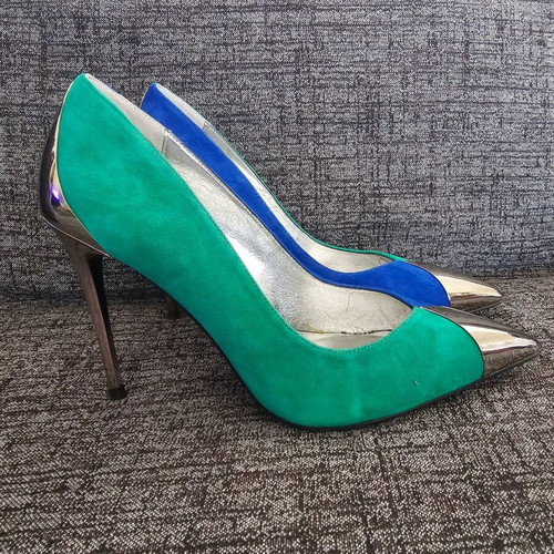 Jeffrey Campbell Lure heels like new, blue and green suede, size 38